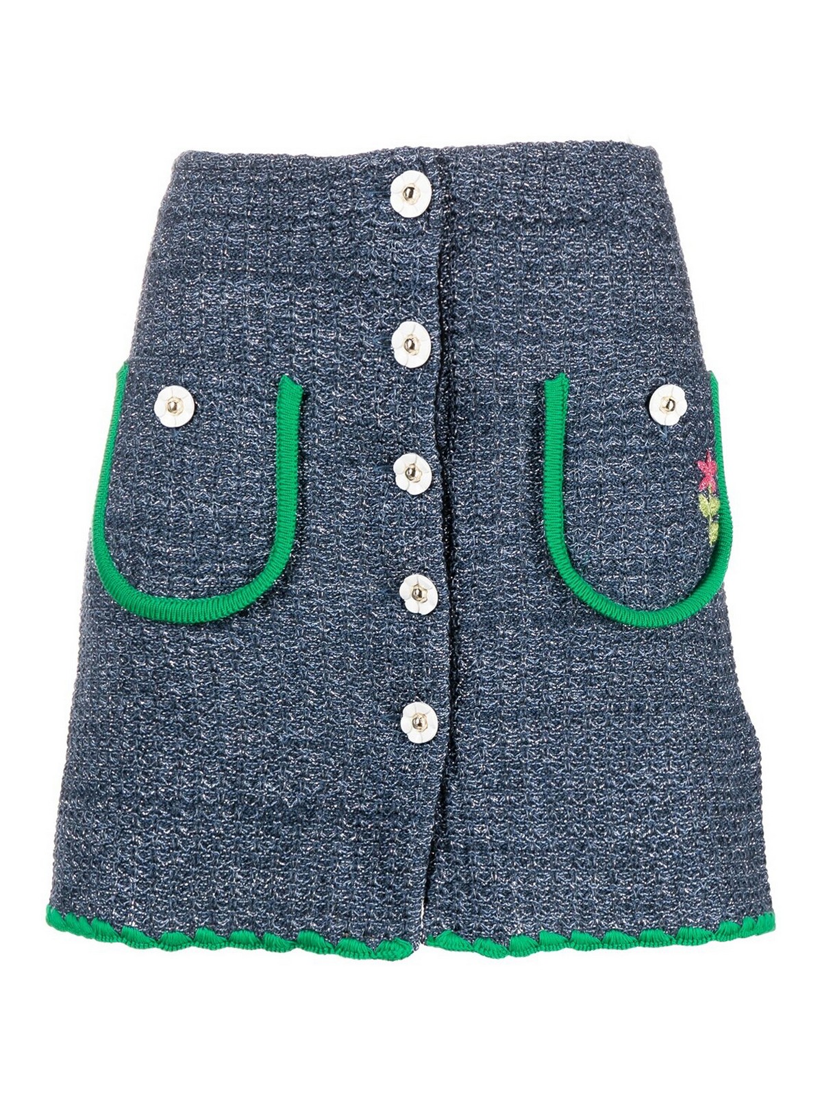 Shop Cormio Cotton Mini Skirt In Blue