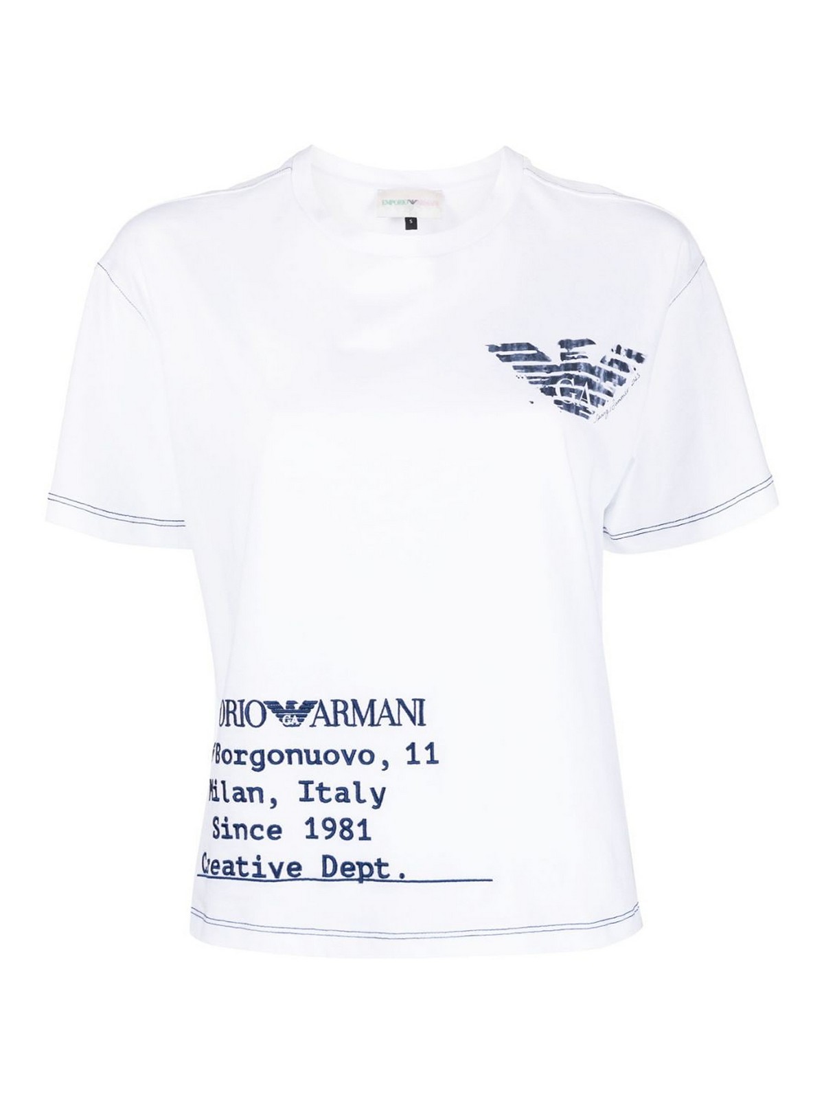 Emporio Armani Crew Neck Logo T Shirt White