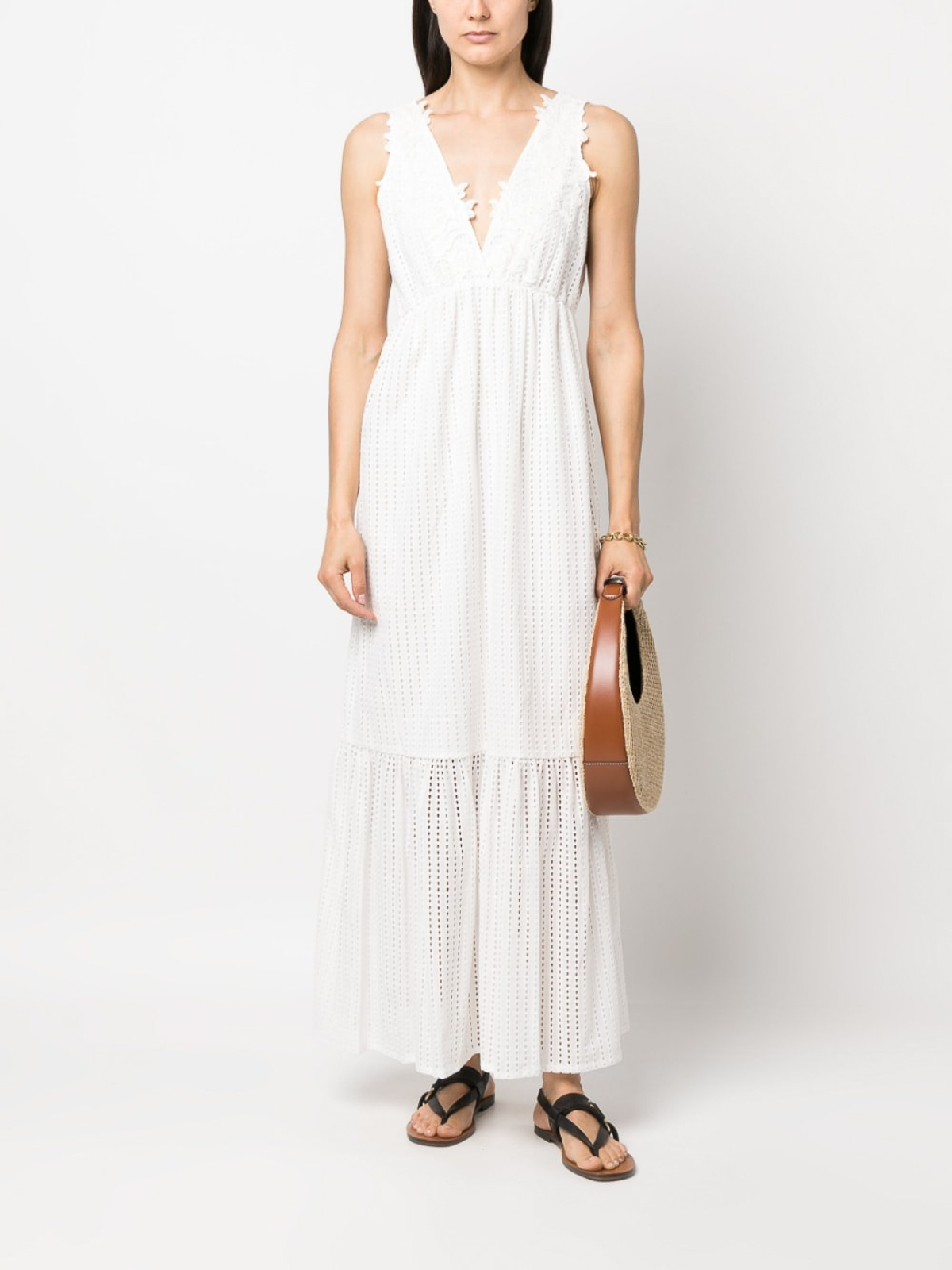 Shop Ermanno Scervino Cotton Midi Dress In White