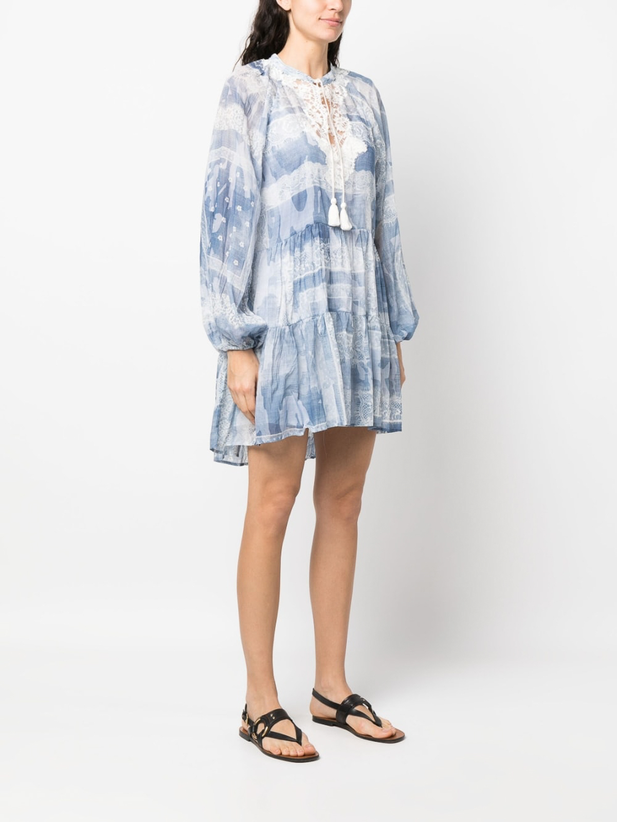 embellished cowl neck mini dress in blue WW49257] Ermanno Scervino main image 0