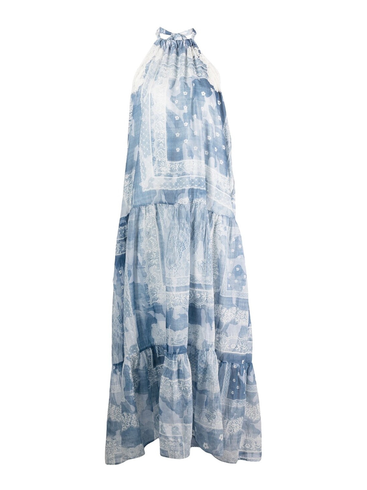 Ermanno Scervino Printed Long Dress In Azul