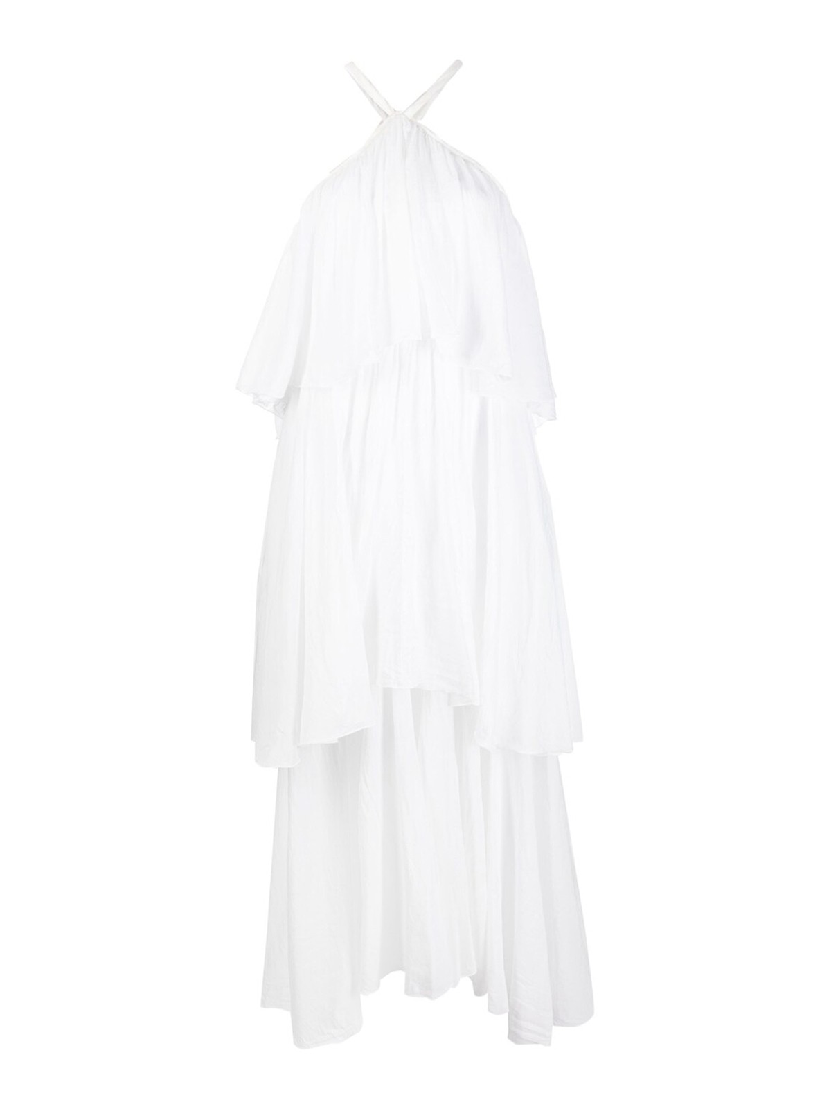 Forte Forte Cotton silk voile flounces long dress|10393MYDRESS0245