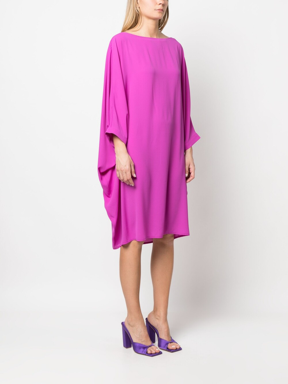 Shop Gianluca Capannolo Midi Silk Dress In Purple