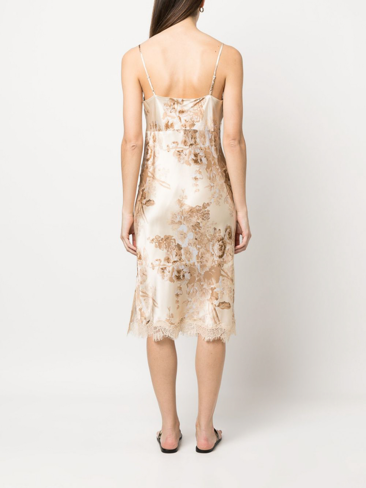 Shop Gold Hawk Chloe Printed Slip Dress In Beige