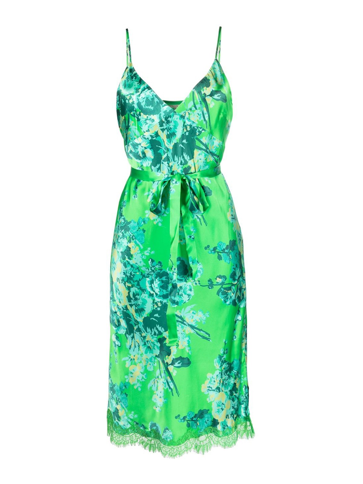 Gold Hawk Chloe Printed Slip Dress In Green