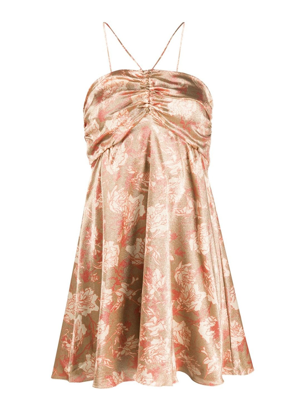 Shop Iro Silk Short Dress In Color Carne Y Neutral