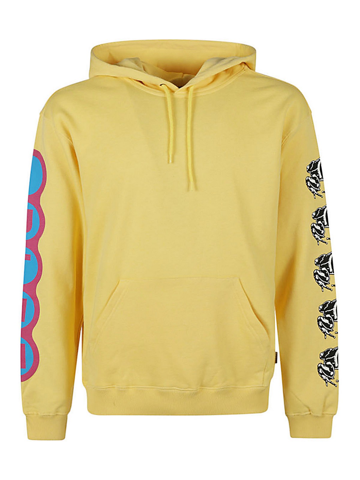 Shop Iuter Printed Cotton Hoodie In Yellow