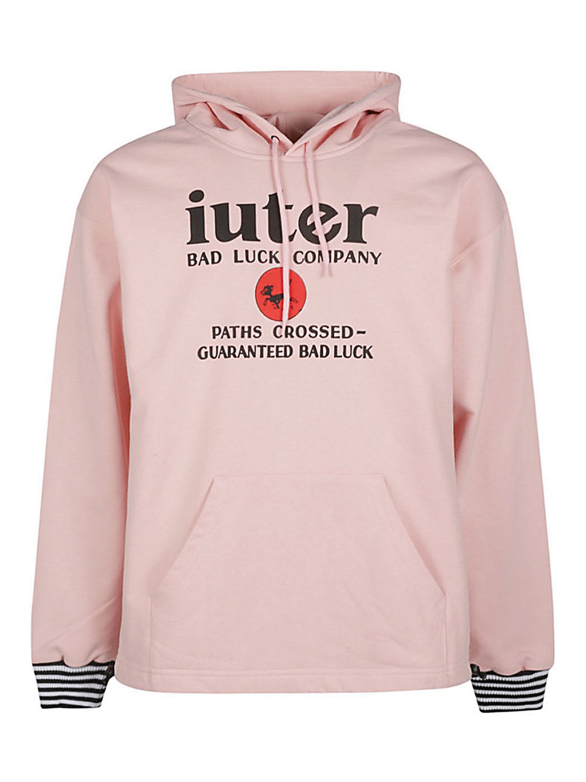 Iuter Printed Cotton Hoodie In Pink