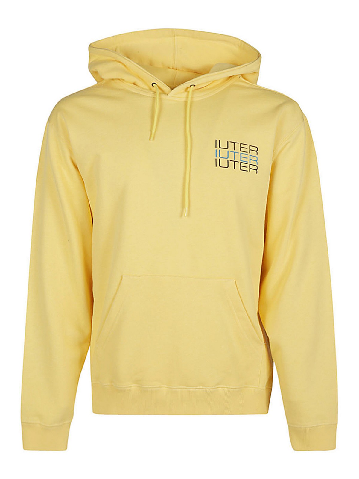 Iuter Printed Cotton Hoodie In Yellow