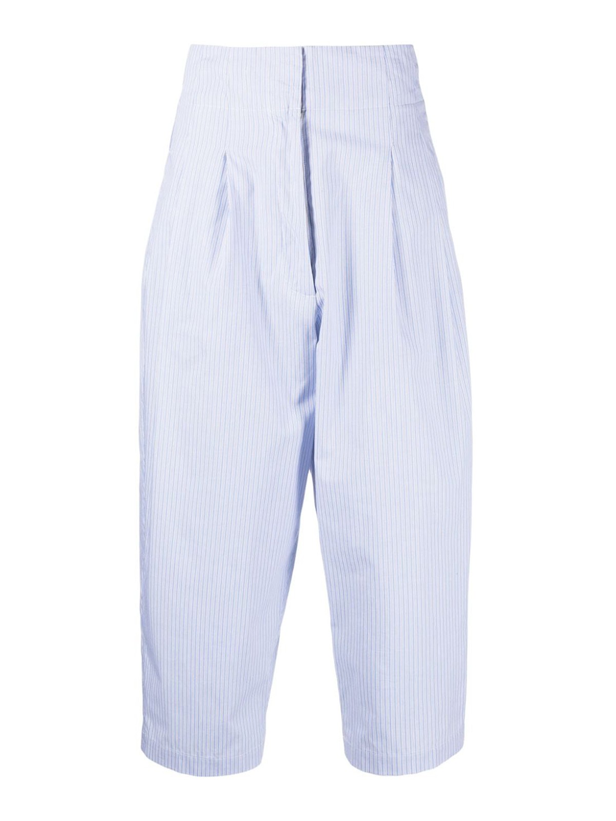 Shop Jejia Wide Leg Cotton Trousers In Blue