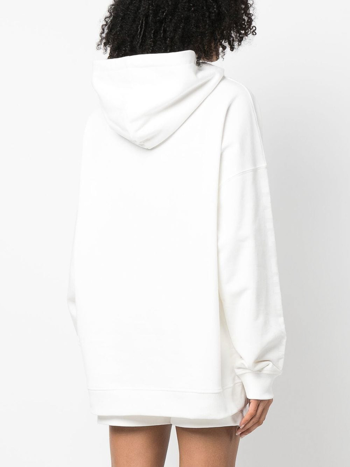 Shop Joshua Sanders Smiley Logo Cotton Hoodie In White