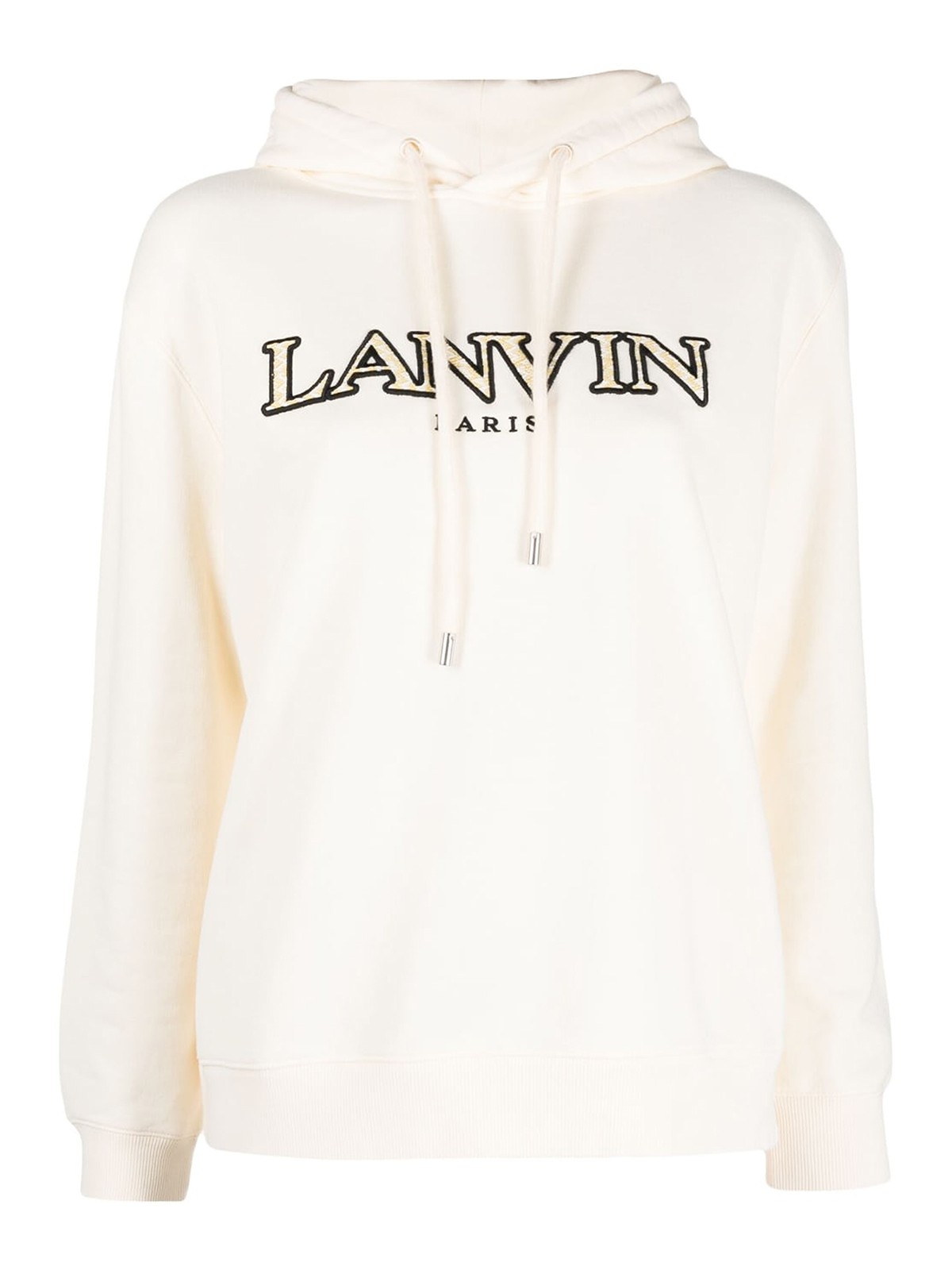 Lanvin Logo Cotton Hoodie In Blanco