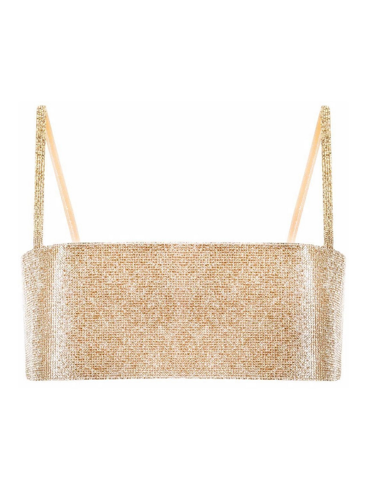 Nu Crystal Detail Cropped Top In Gold