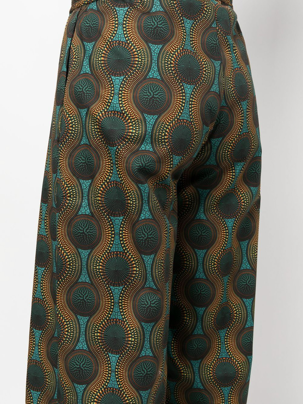 Shop Ozwald Boateng Elastic Waist Printed Cotton Trousers In Orange
