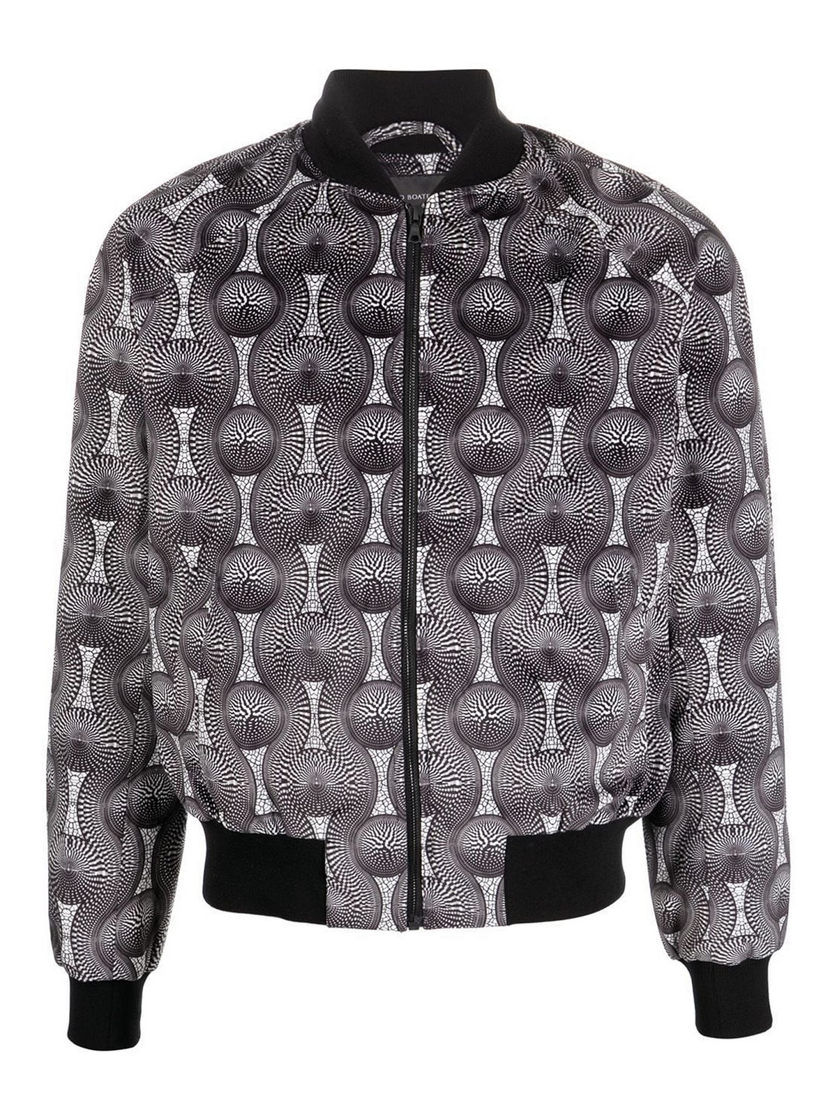 Shop Ozwald Boateng Printed Velvet Bomber Jacket In Grey