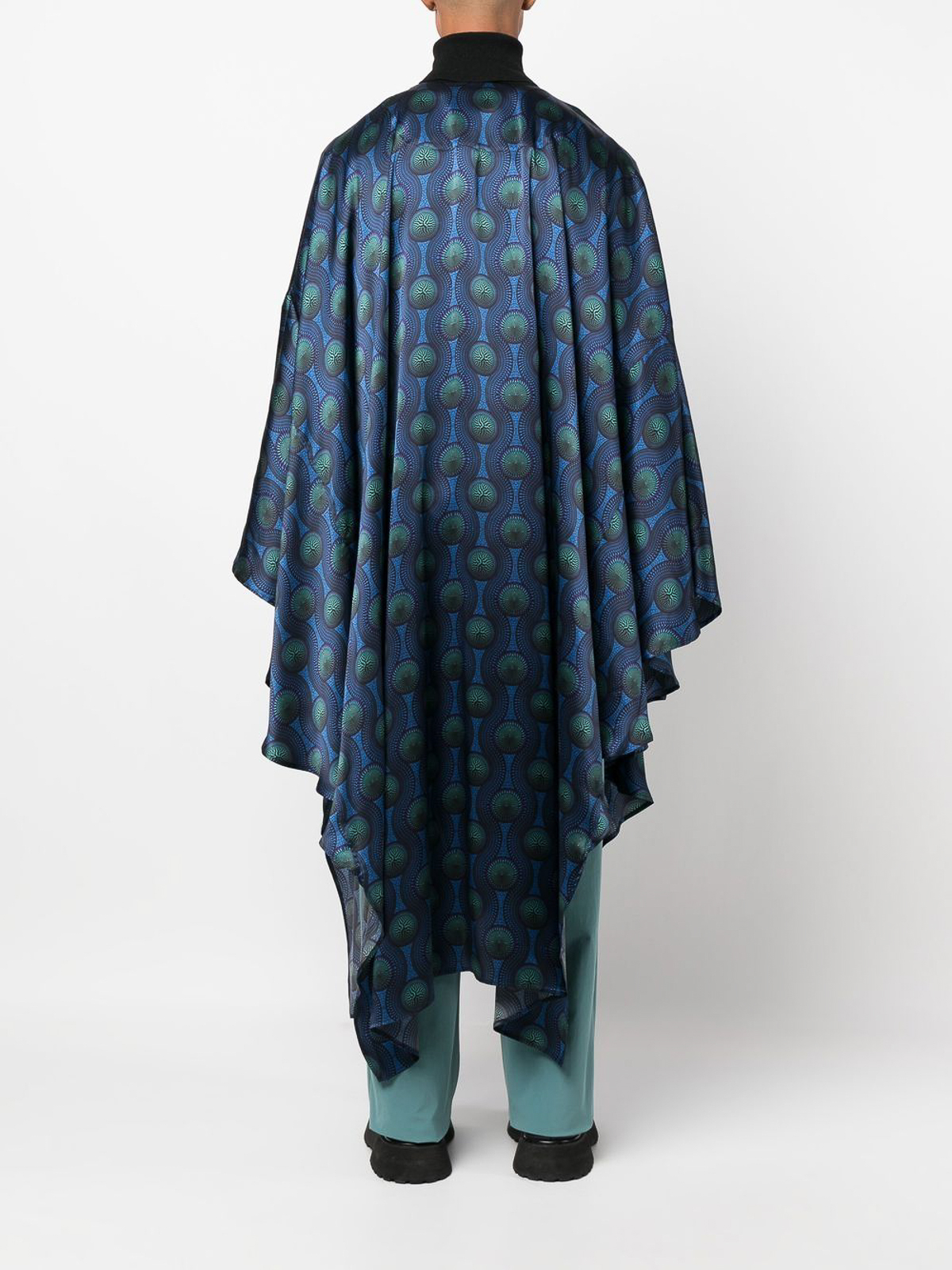 Shop Ozwald Boateng Printed Silk Kaftan In Blue