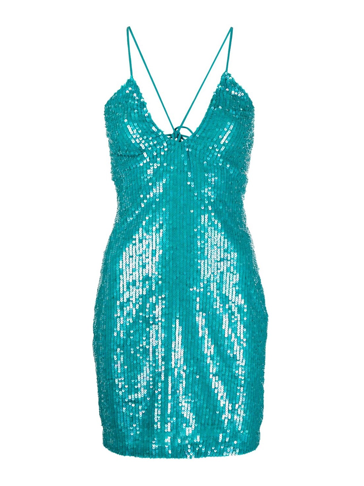 Shop P.a.r.o.s.h Sequined Mini Dress In Blue