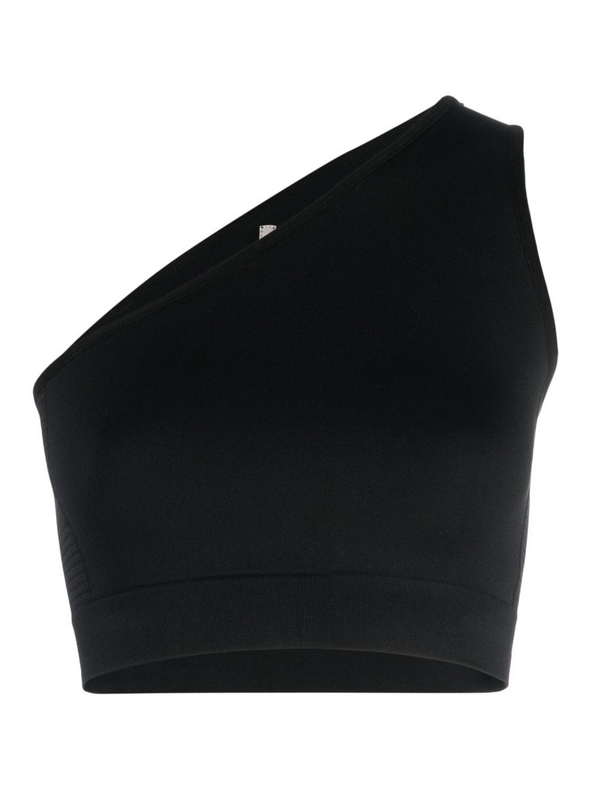 Shop Rick Owens Knitted One-shoulder Bandeau Top In Black