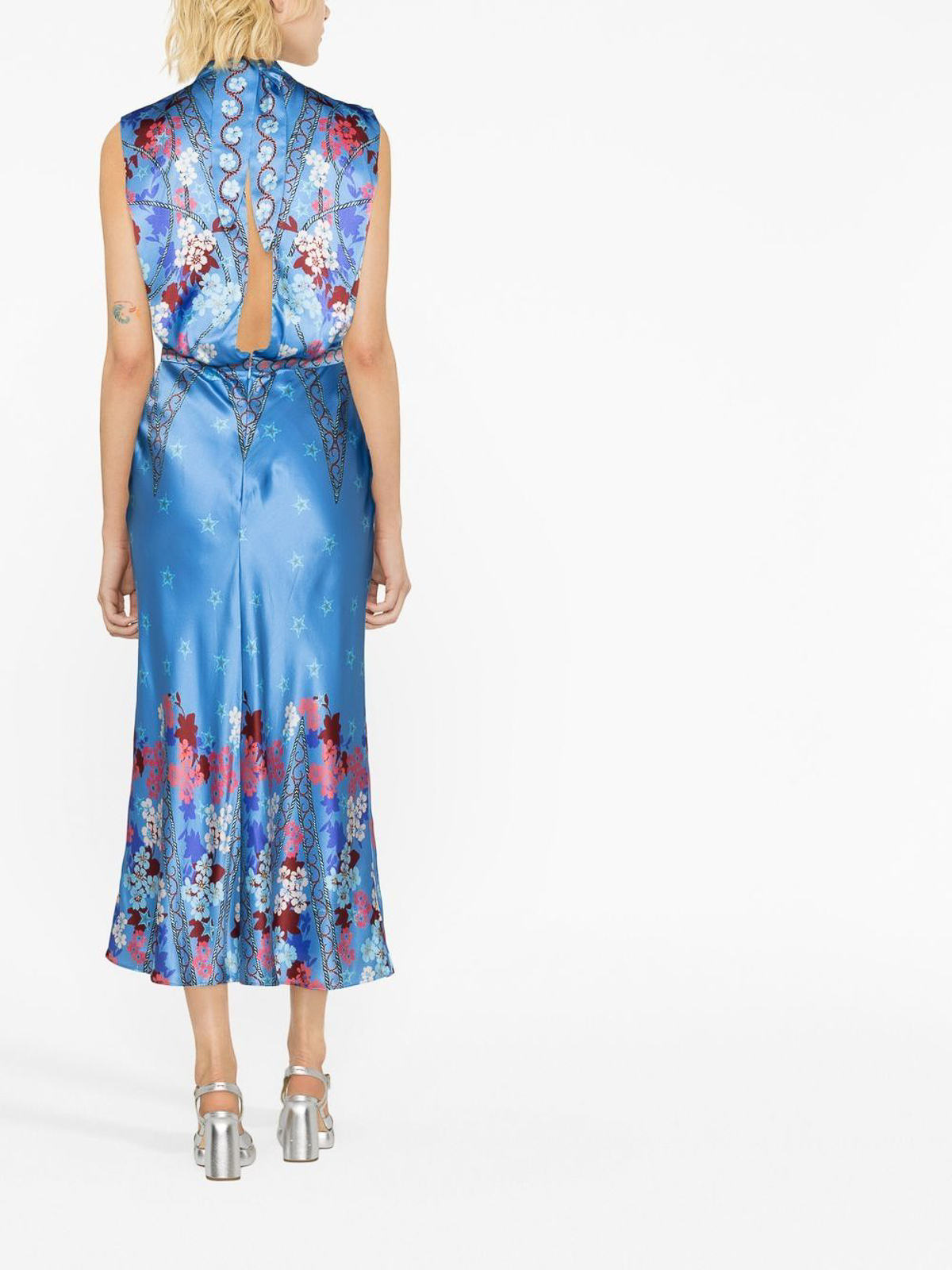saloni blue silk dress Saloni Size 0 Blue Multi 100% Silk 8-23 Dress