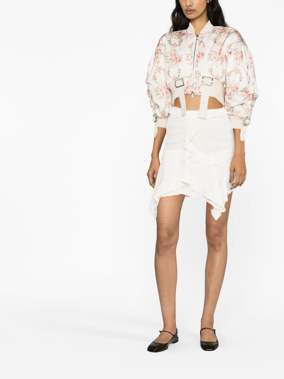 Simone Rocha Cropped bomber jacket - White - Women|60511004WREATH