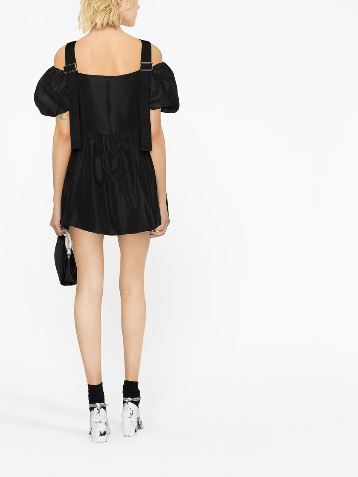 Shop Simone Rocha Puff Sleeve Mini Dress In Black