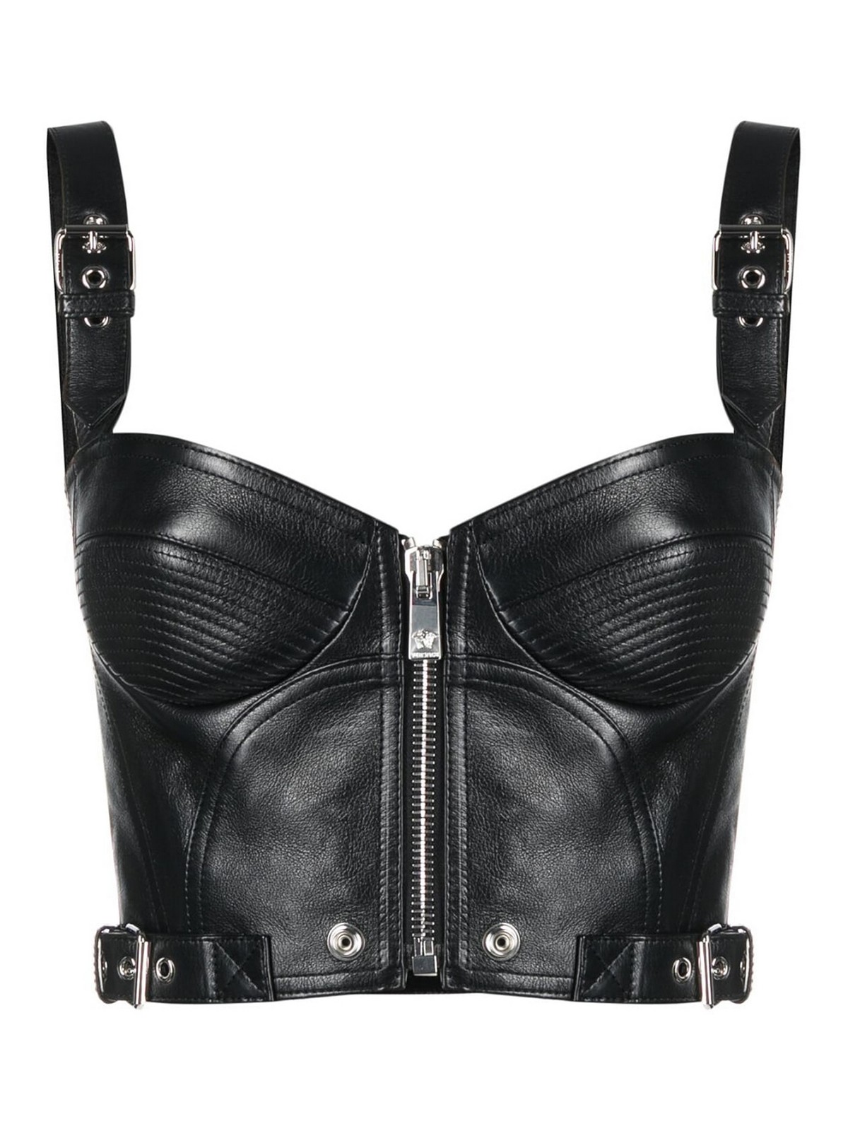 Tops Tank Tops Versace Leather Cropped Top 10100921a001781b000 Tops Tank Tops Versace Leather Cropped Top 10100921a001781b000
