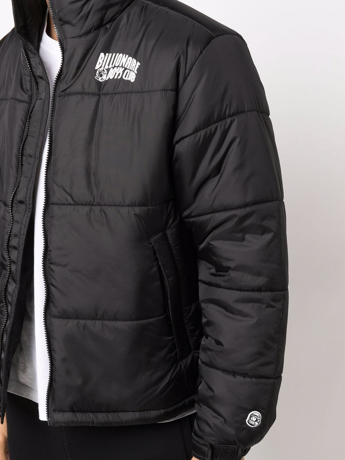 Shop Billionaire Logo Puffer Down Jacket In Black