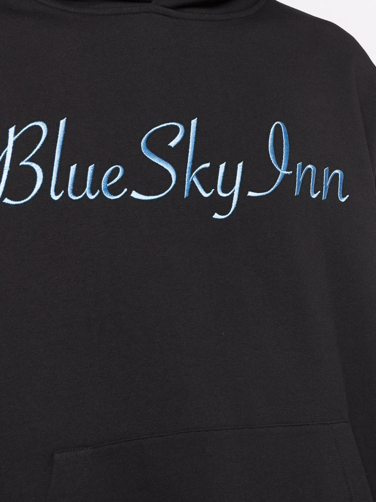 Shop Blue Sky Inn Logo Cotton Hoodie In Black