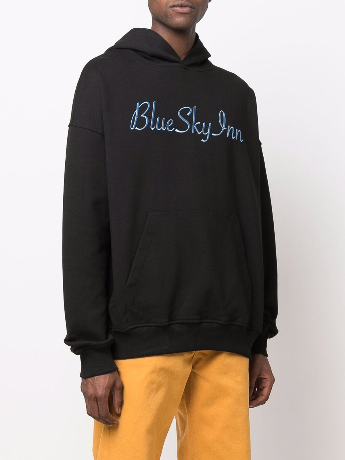 Shop Blue Sky Inn Logo Cotton Hoodie In Black
