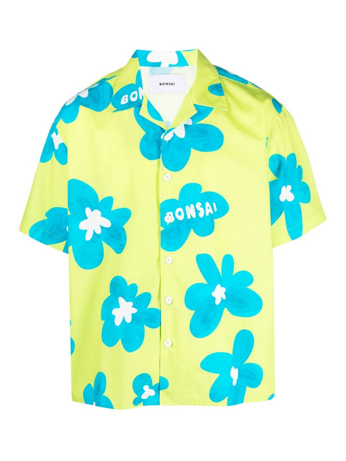 Shop Bonsai Cotton Short Sleeve Shirt In Green