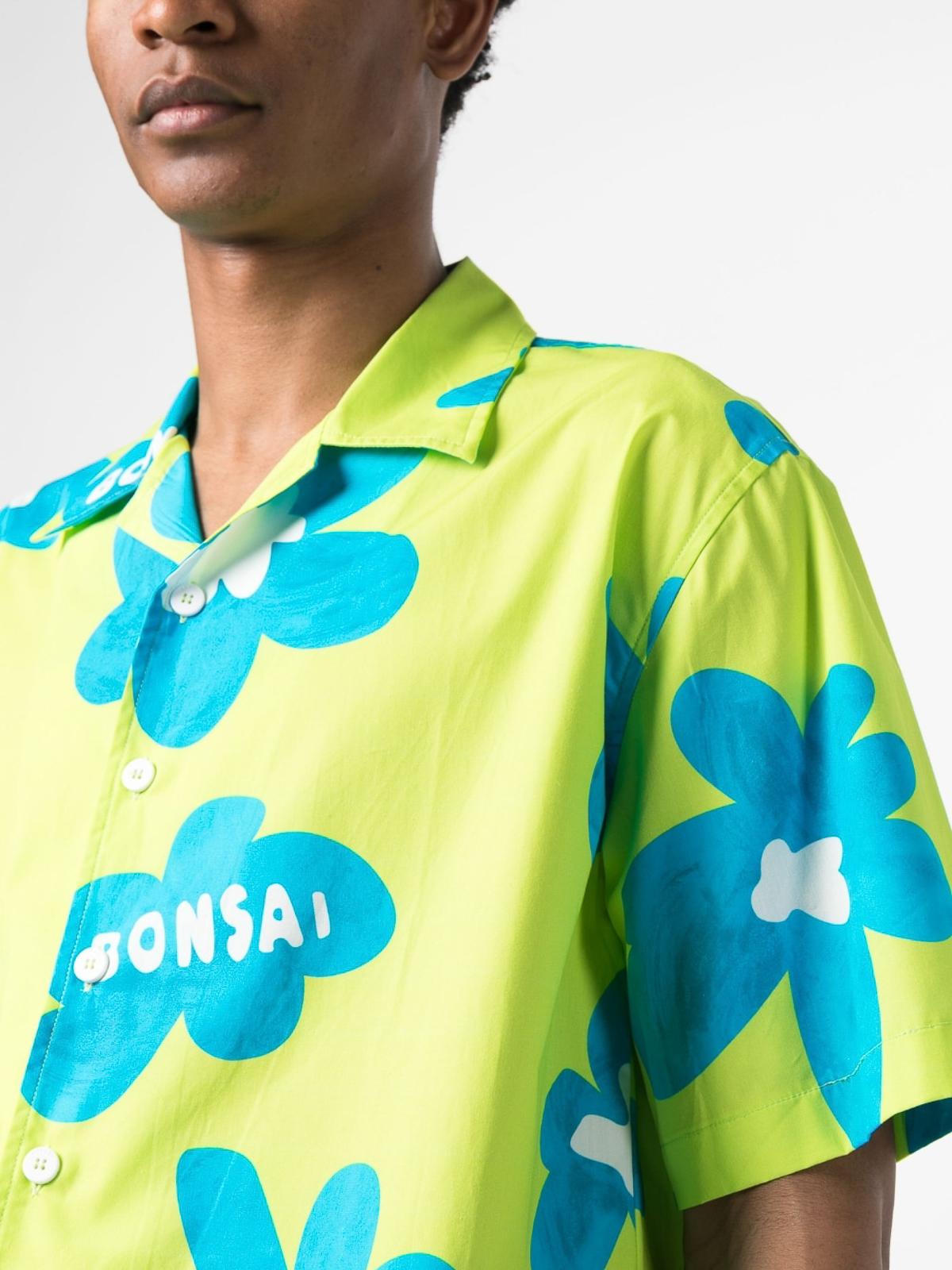 Shop Bonsai Cotton Short Sleeve Shirt In Green
