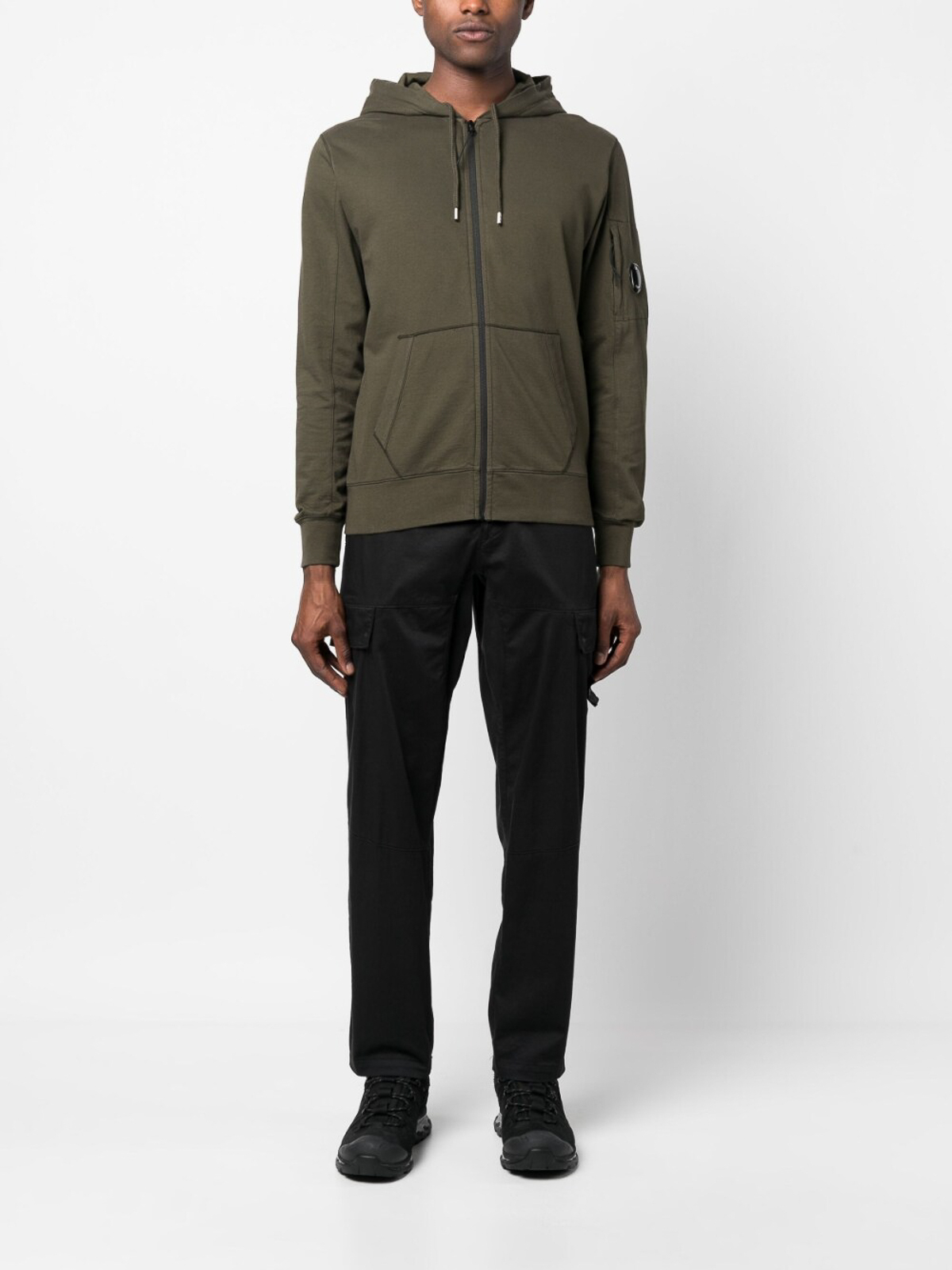 C.P. Company Zipped hoodie - Green - Men|14CMSS034A002246G683