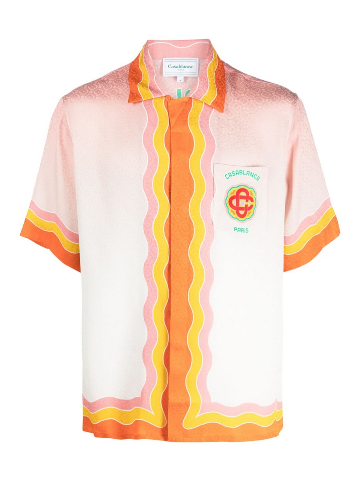 Casablanca Mens Rainbow Monogram Cuban Collar Shirt