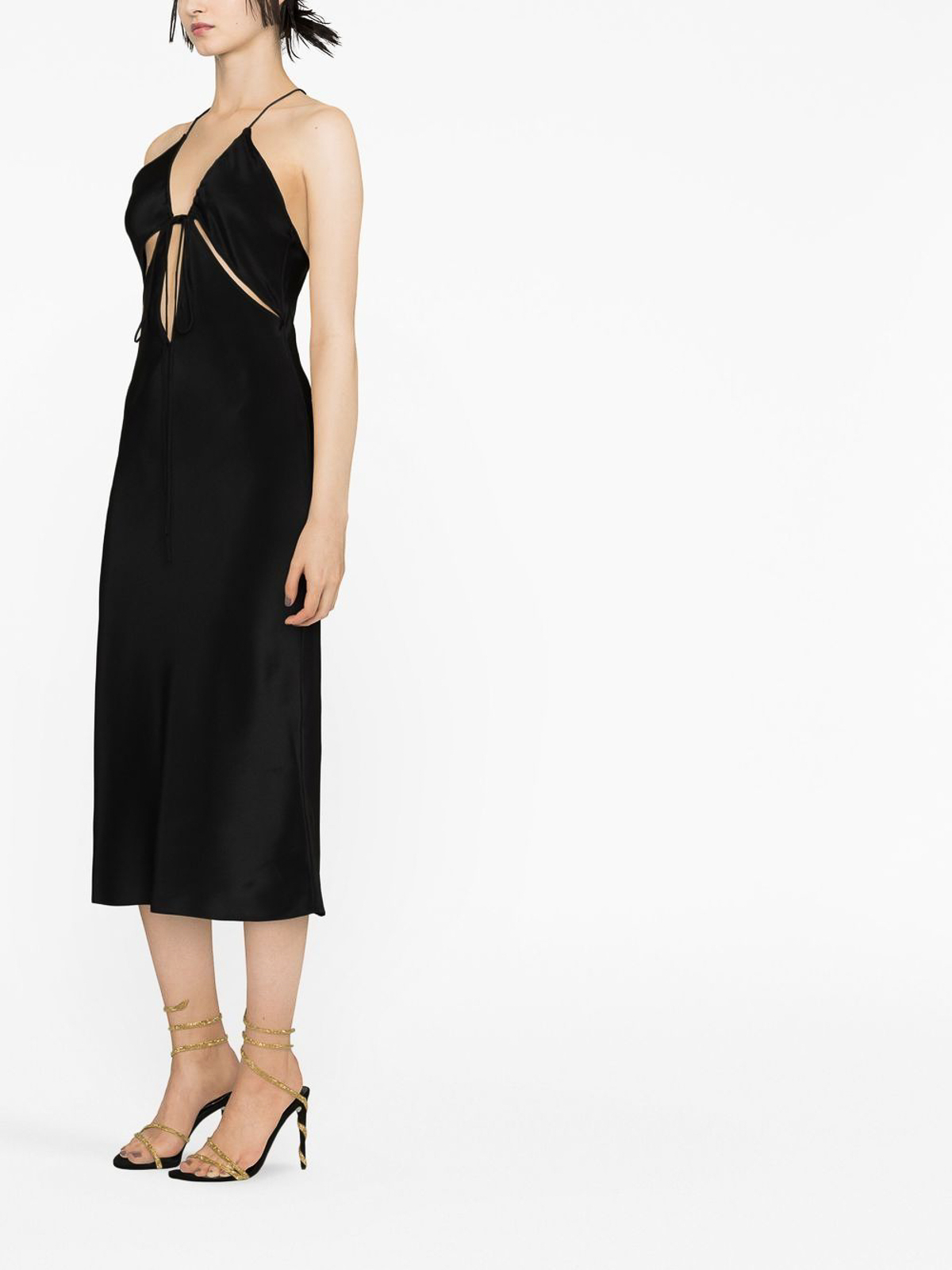 Christopher Esber Silk midi dress - Black - Women|22043095BLACK