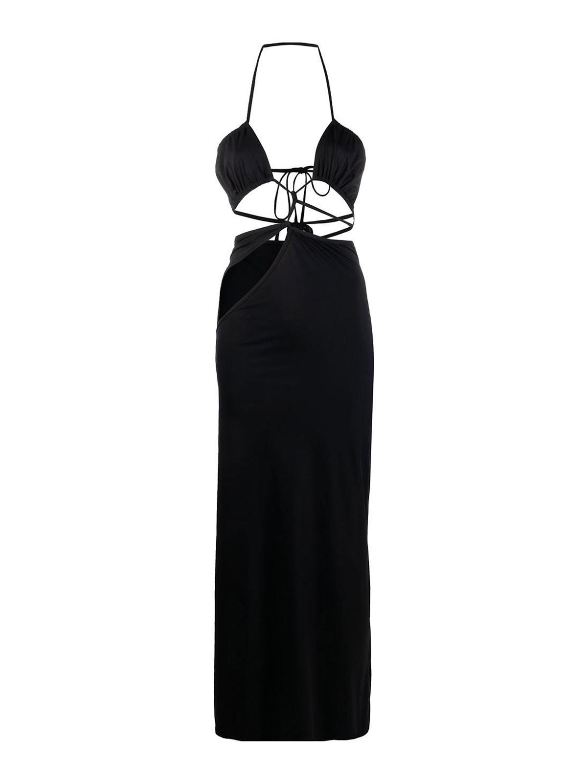 Christopher Esber Asymmetrical Cut Out Long Dress In Black