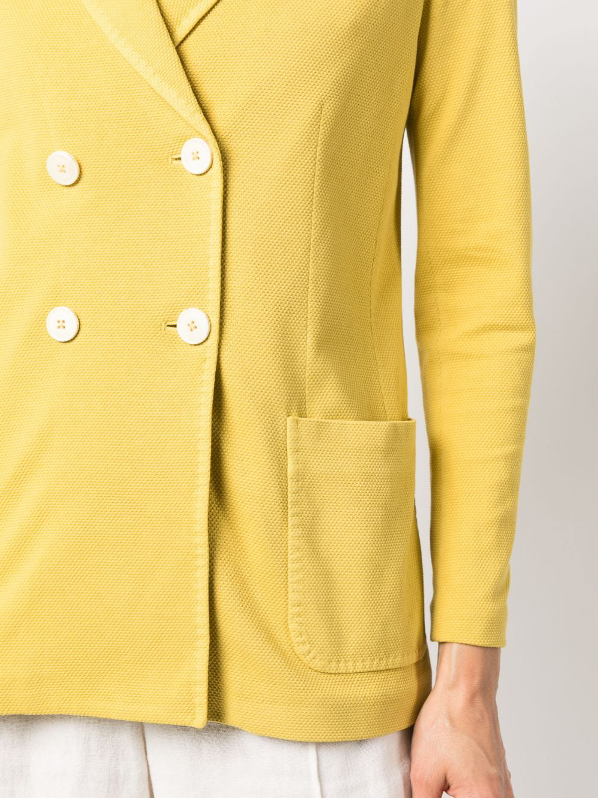Shop Circolo 1901 Double Breasted Jacket In Yellow
