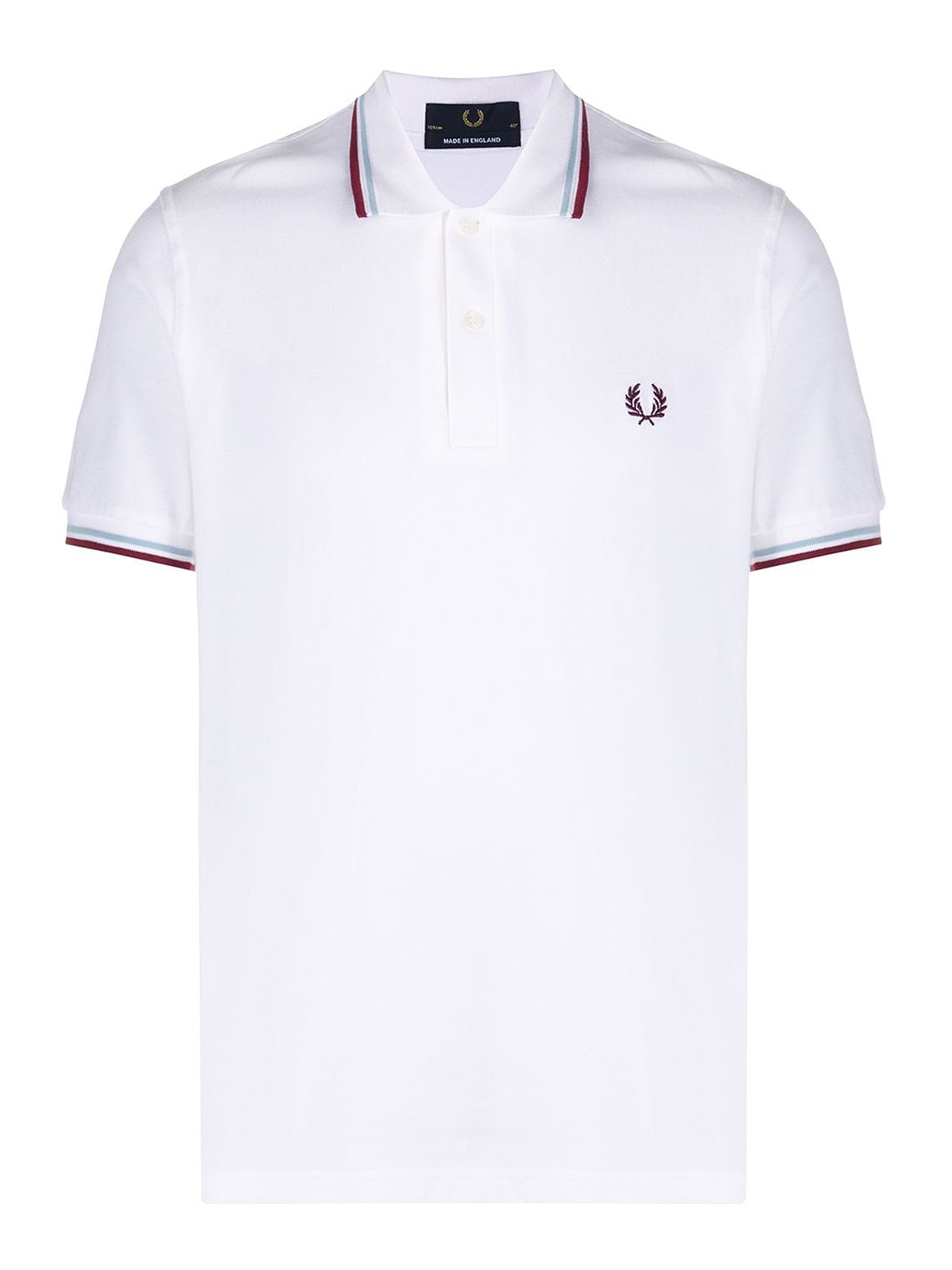 Fred Perry Logo Piqu Cotton Polo Shirt In White