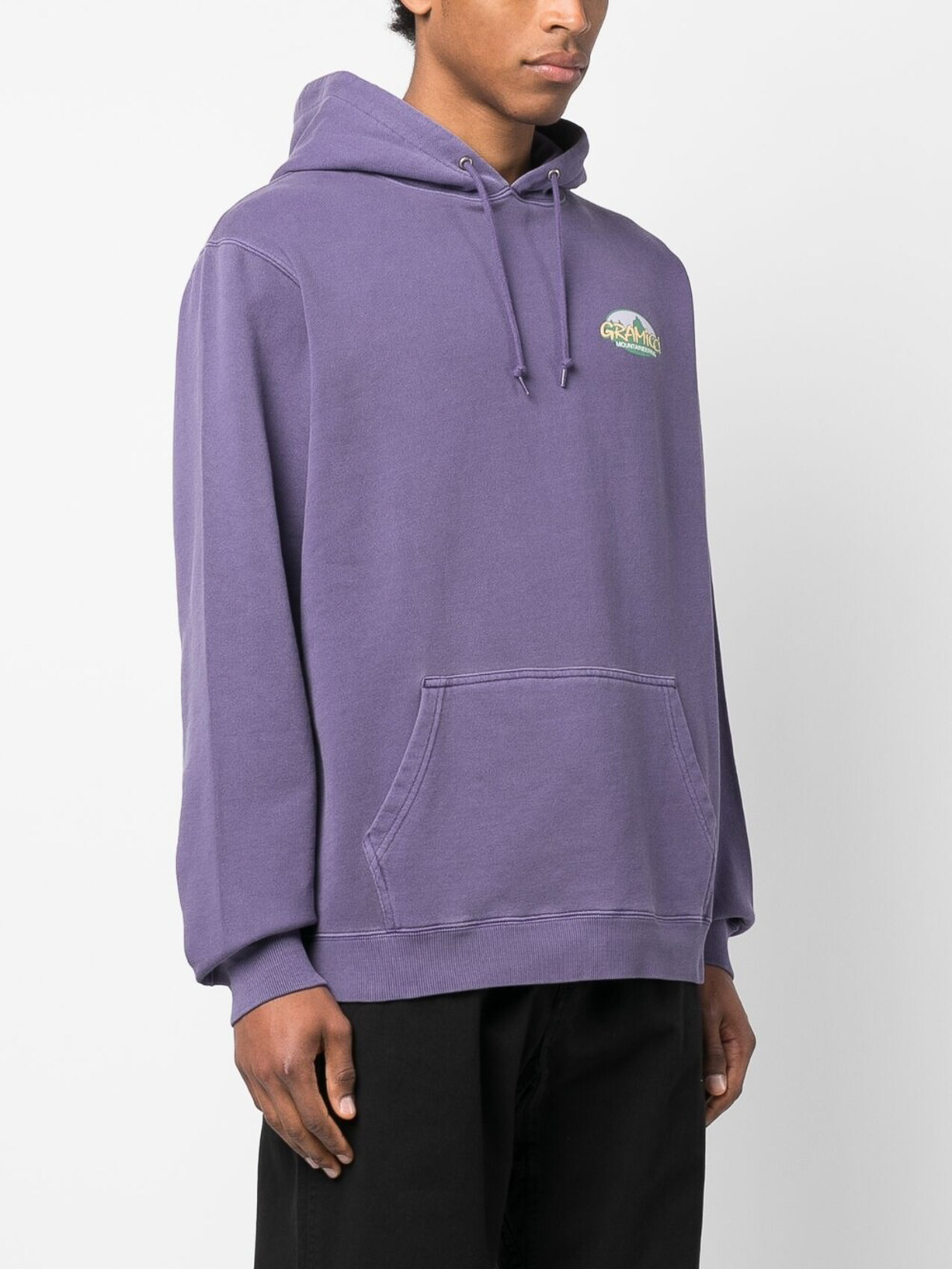 Shop Gramicci Logo Cotton Hoodie In Purple