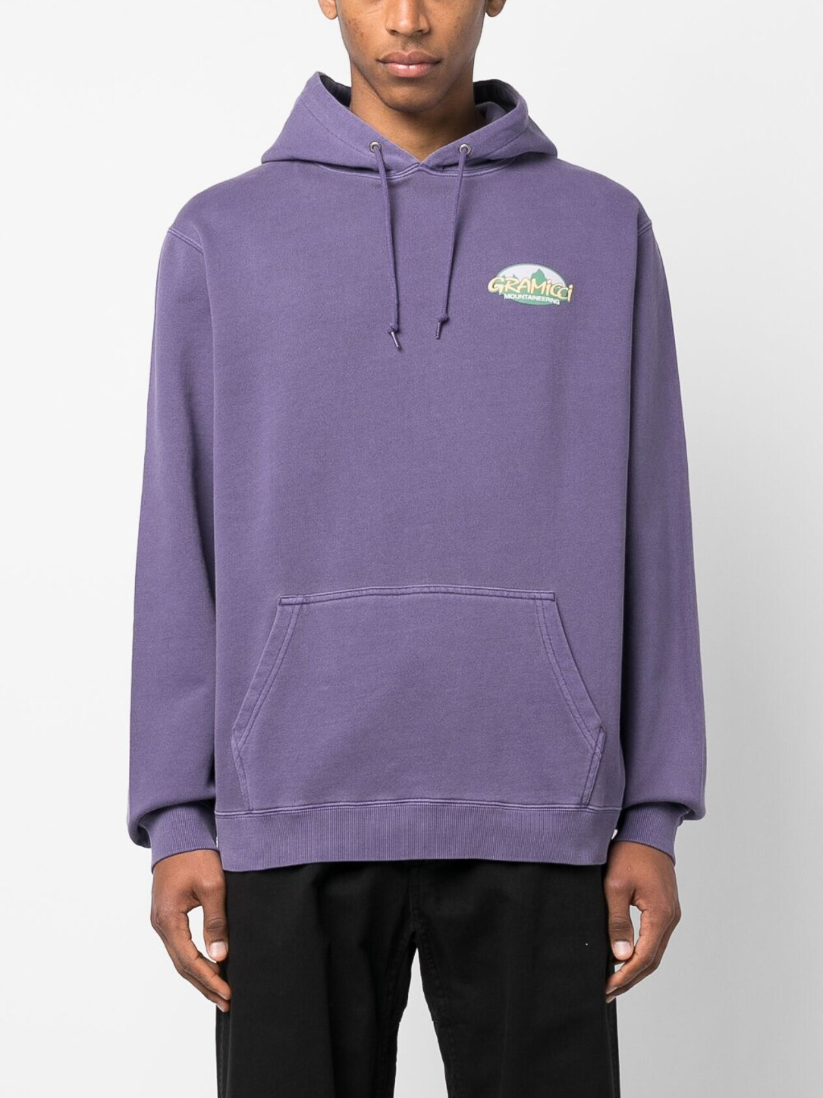 Shop Gramicci Logo Cotton Hoodie In Purple
