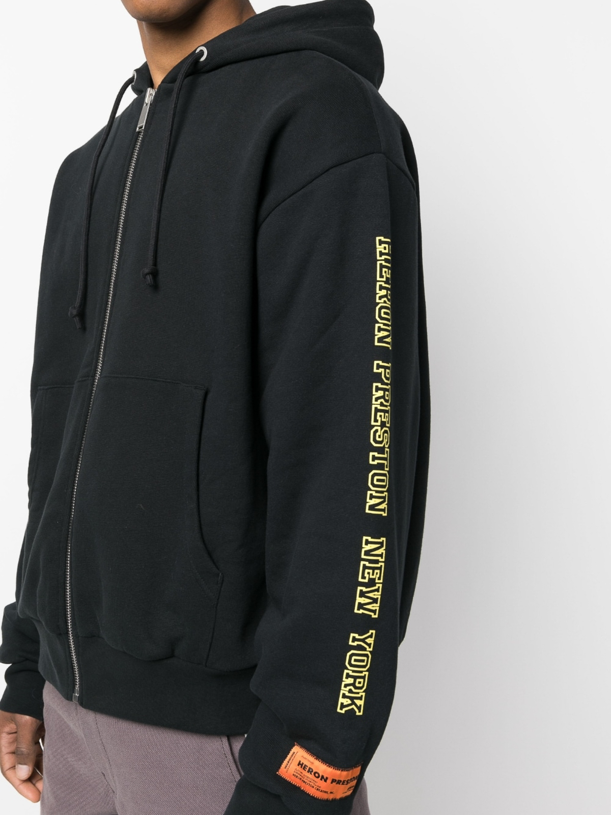 Heron Preston Logo zip hoodie - Black - Men|HMBE010S23JER0011025