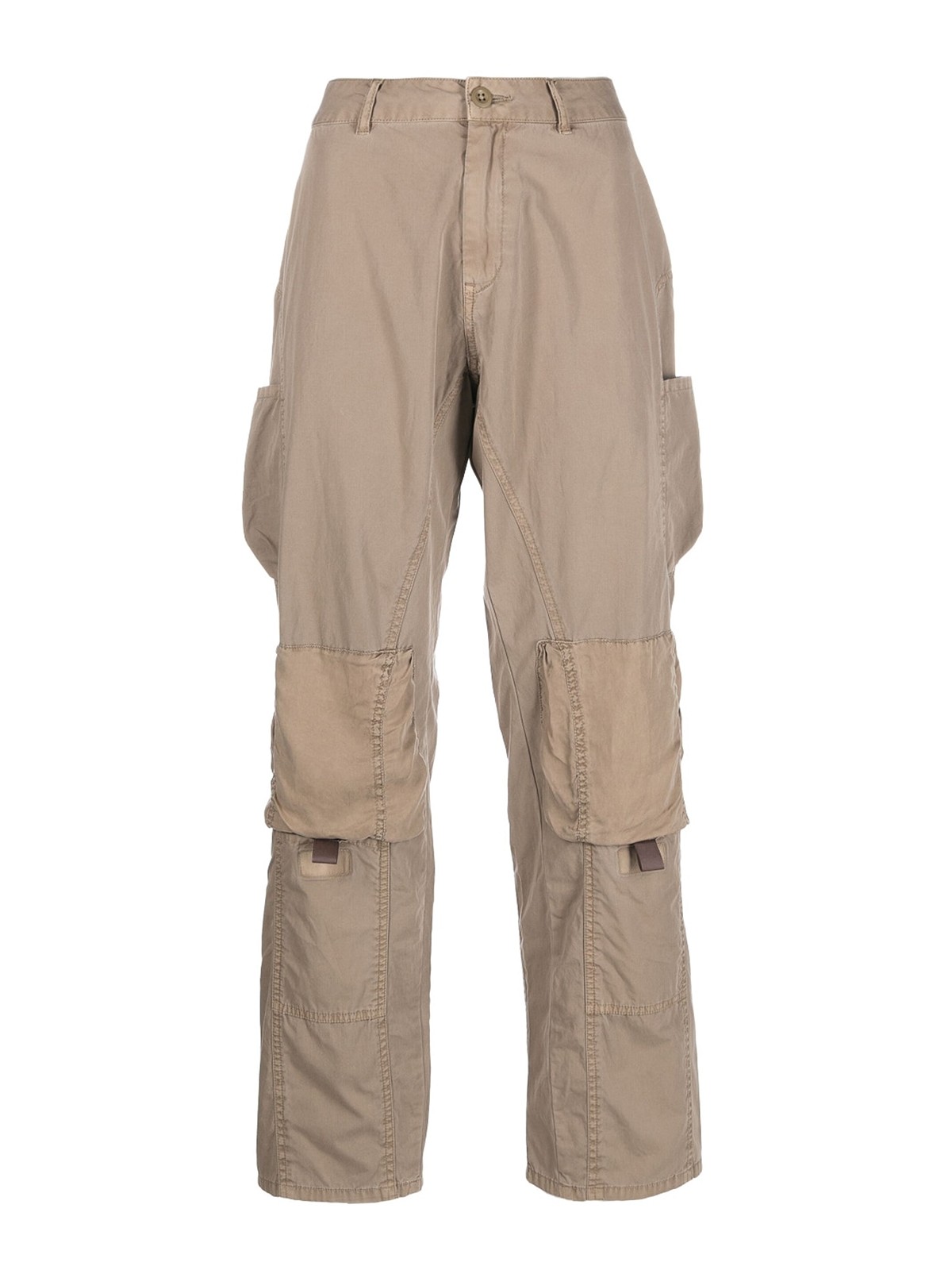 John Elliott Panel-detail Straight-leg Trousers In Brown