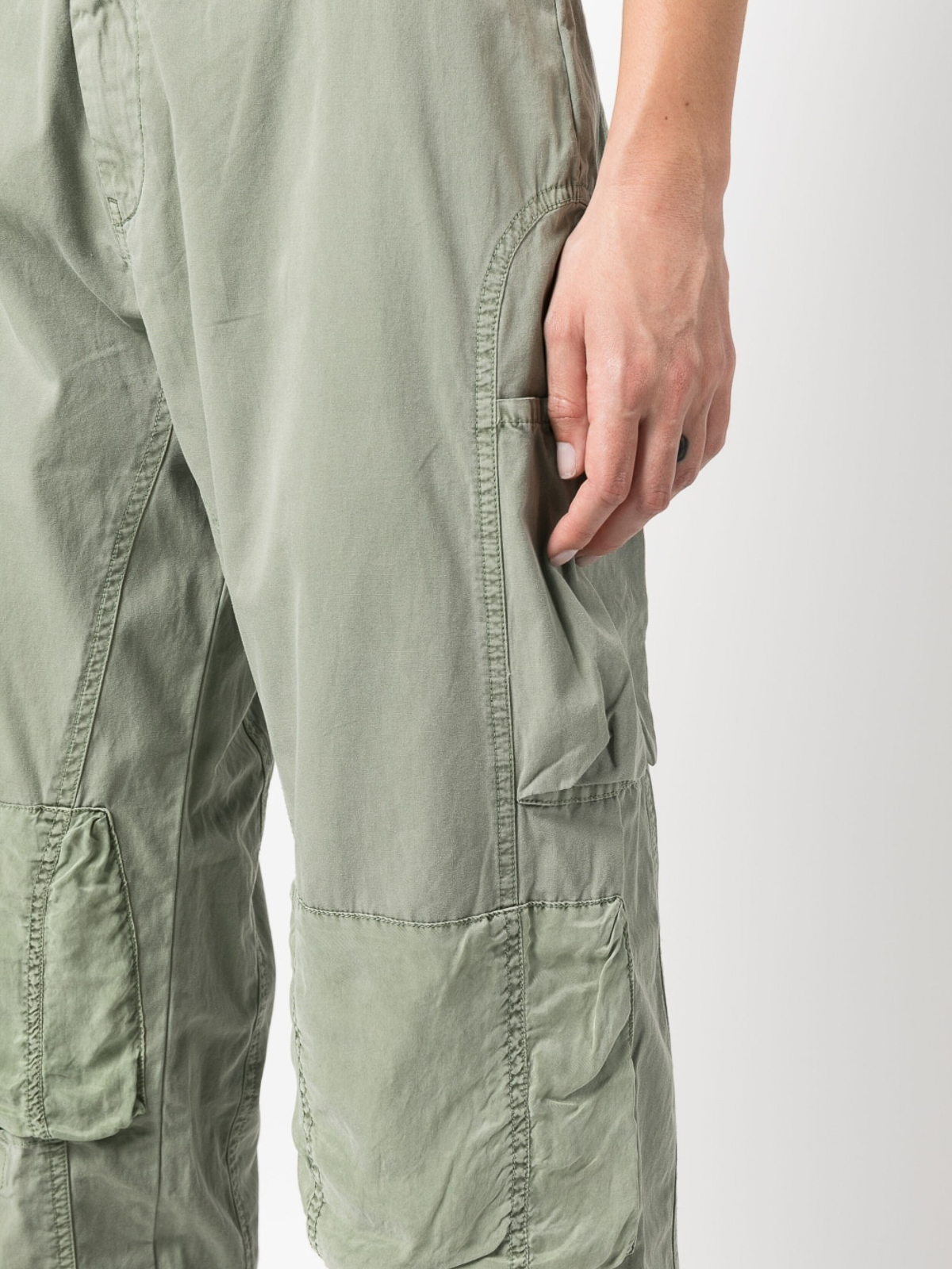 Shop John Elliott Cotton Cargo Trousers In Verde