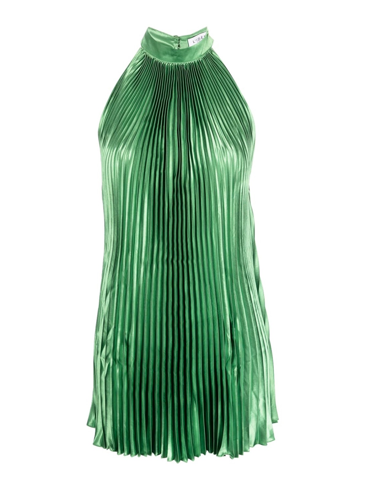 Shop L'idée Woman Halter Neck Short Dress In Green