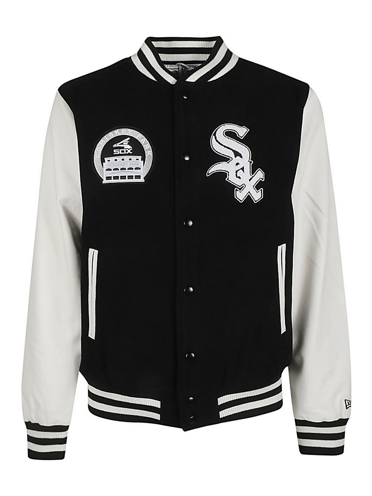 New Era Chicago White Sox heritage varsity jacket in black