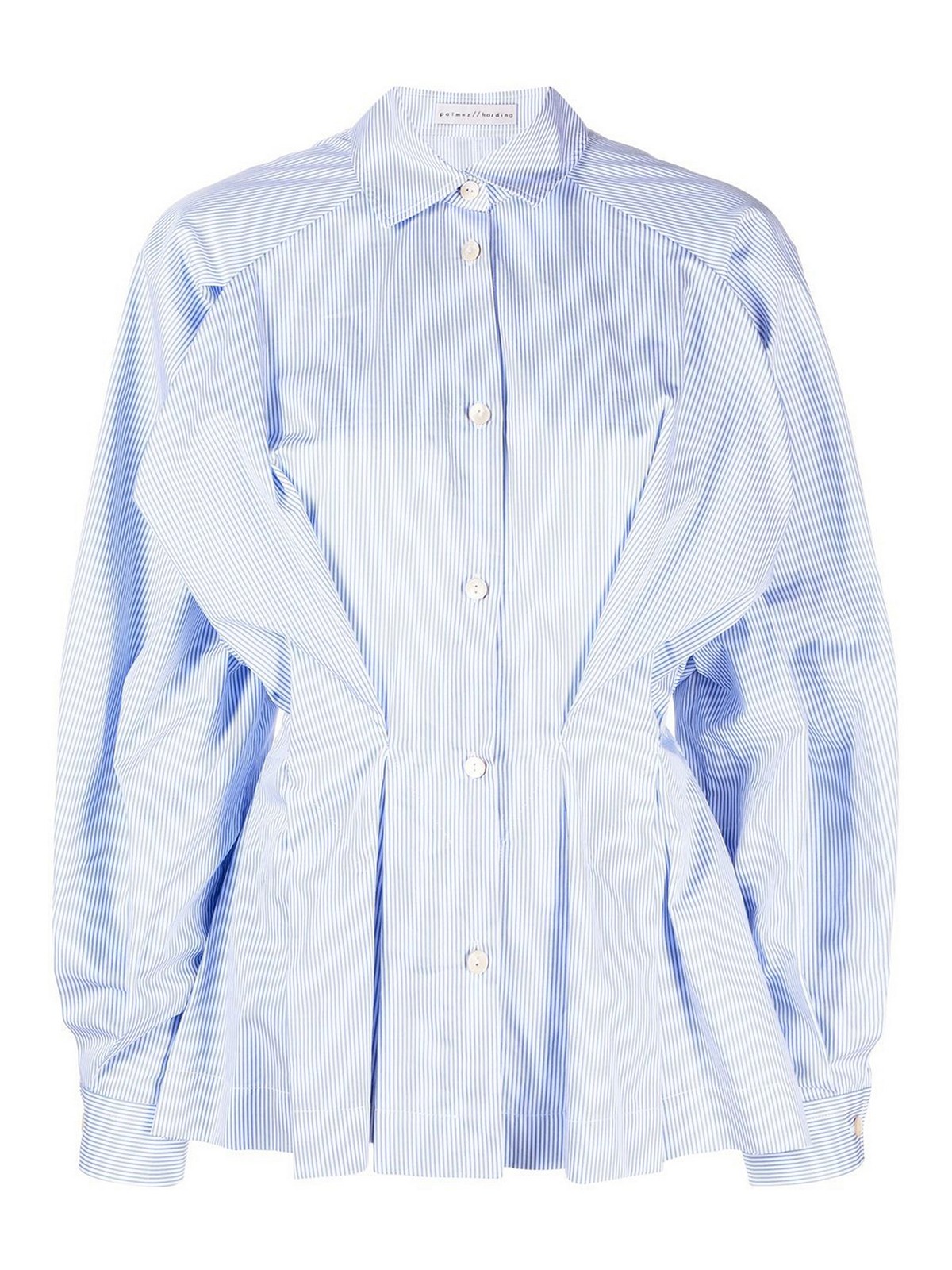 Shop Palmer Harding Striped Cotton Shirt In Blue