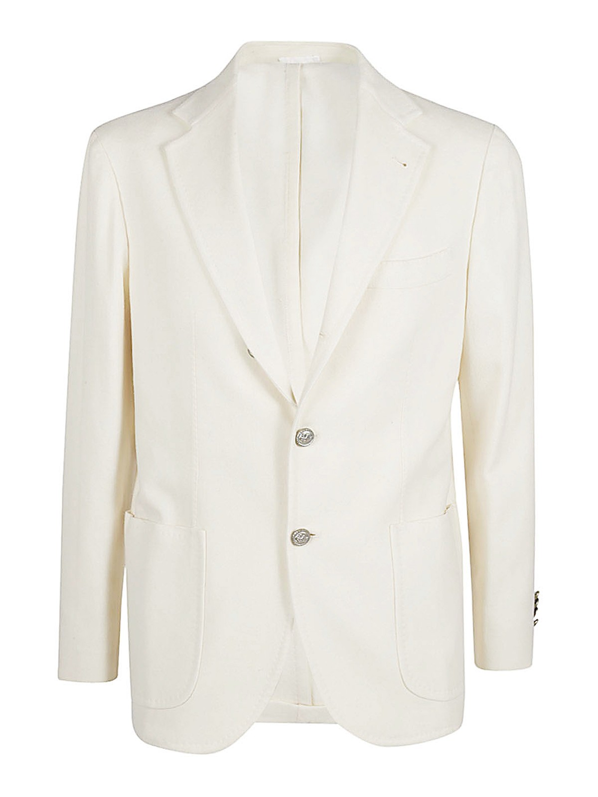 Sartorio Single-breasted Wool Jacket In White