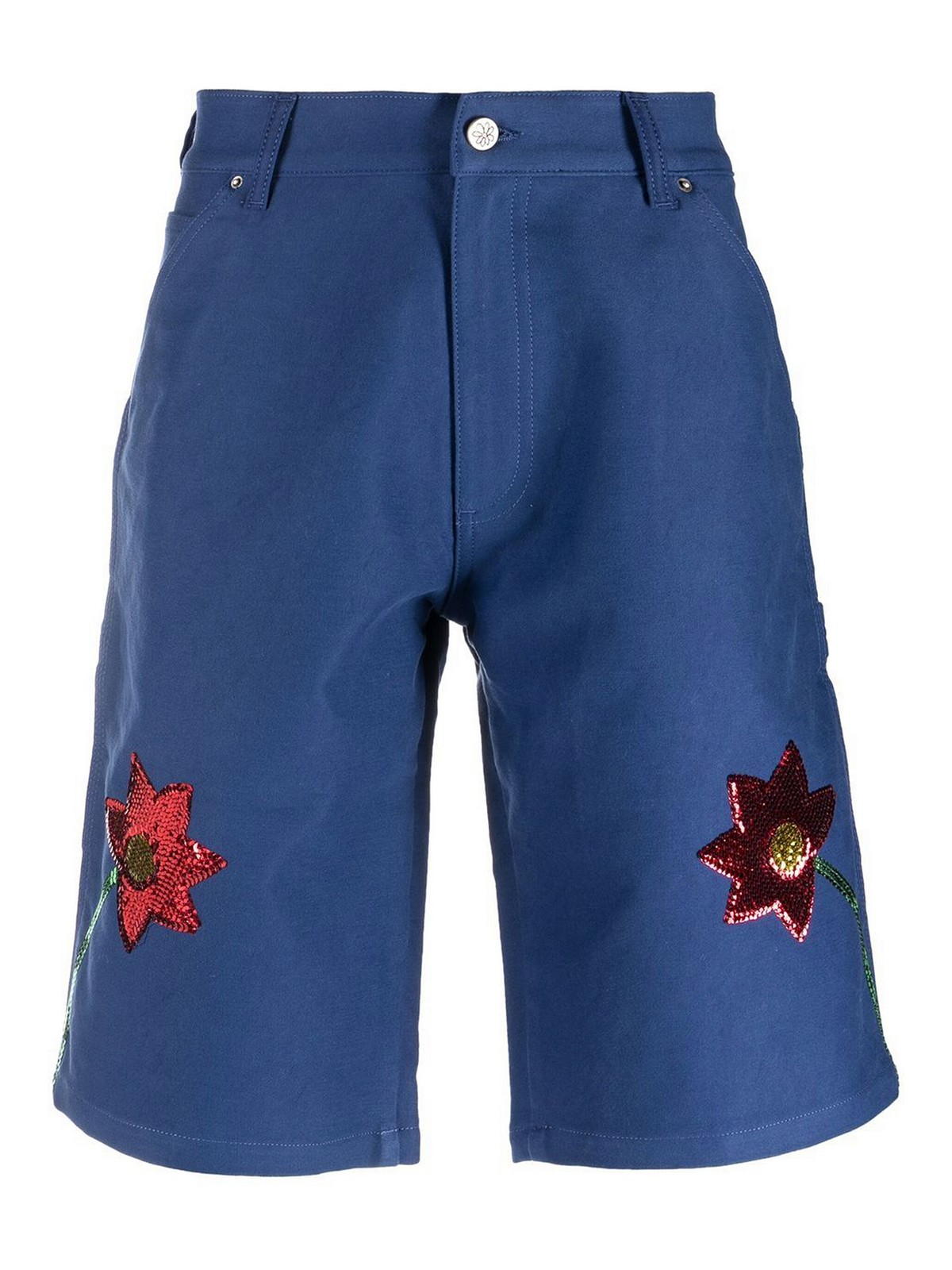 Embroidered denim shorts in blue - Etro