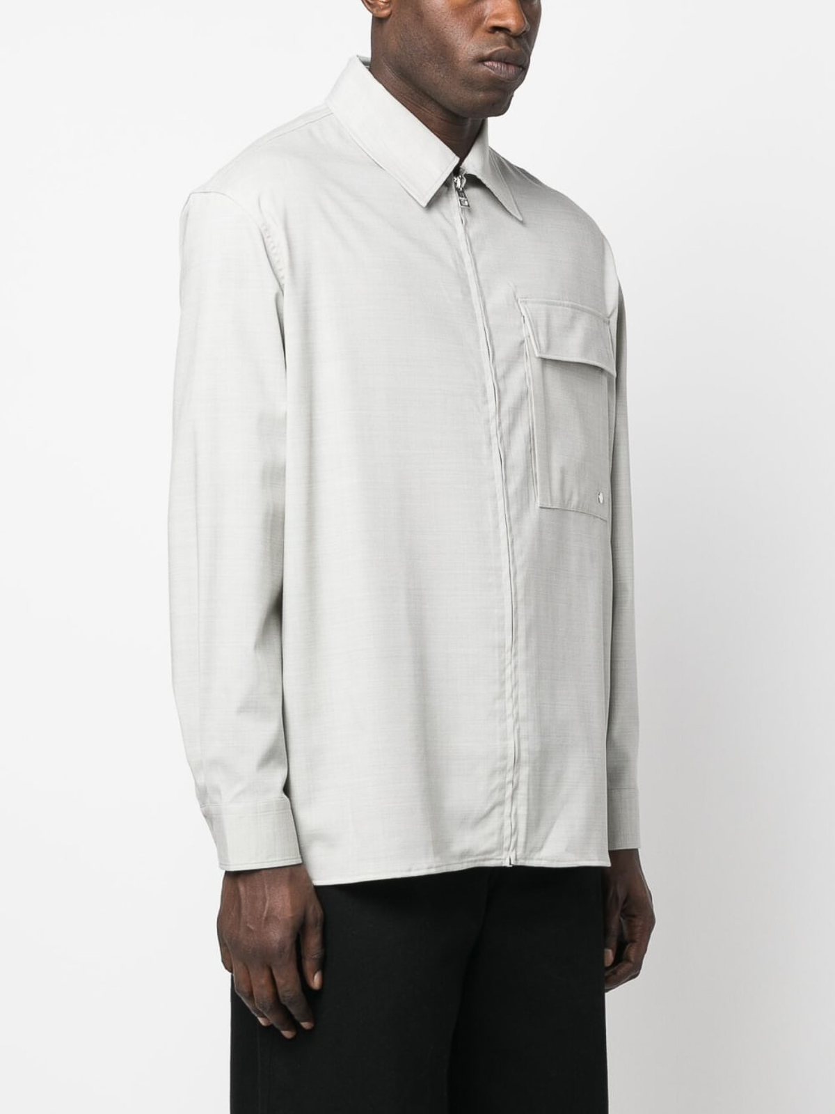Shop Etudes Studio Wool Blend Shirt In Grey