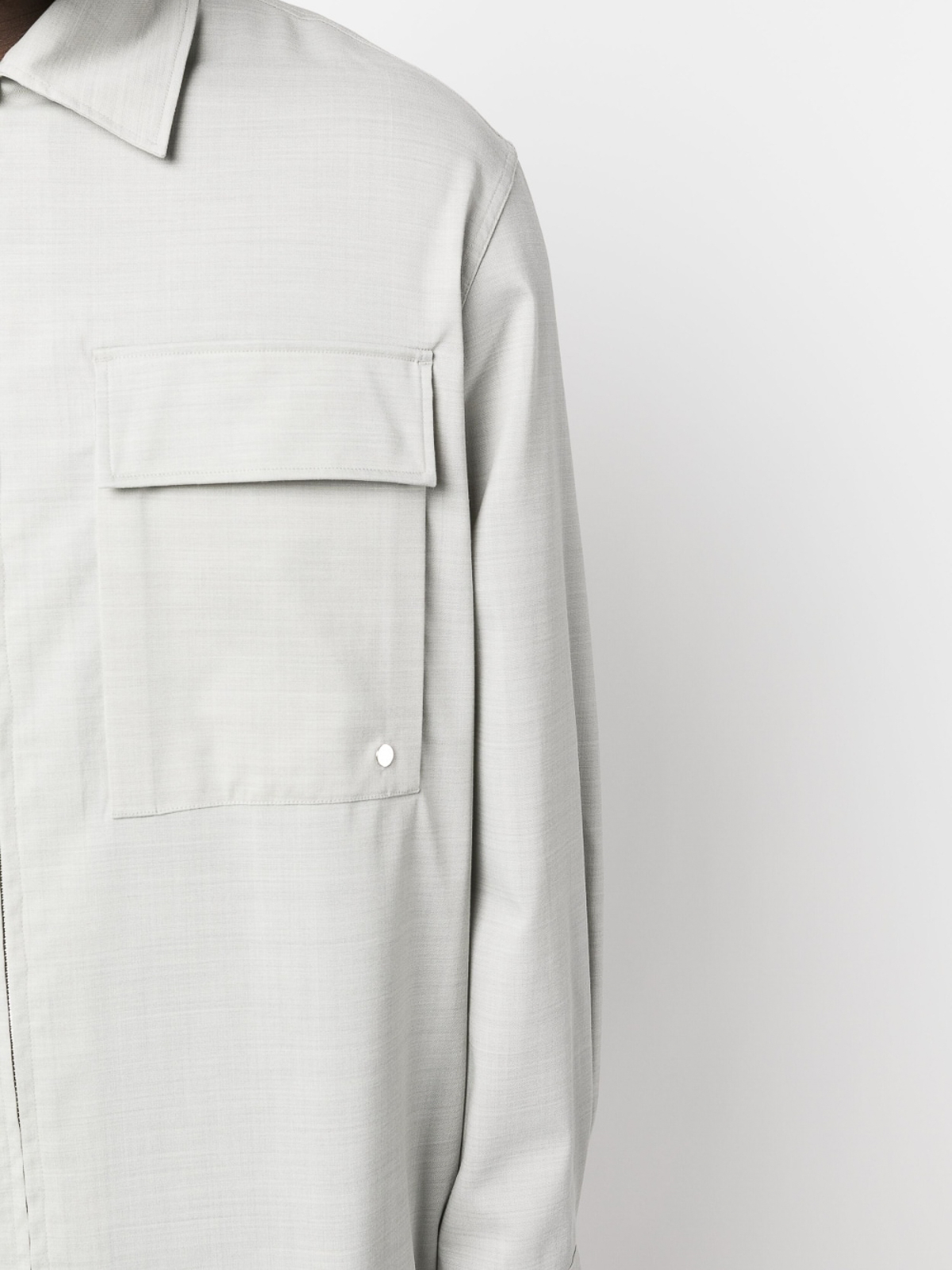 Shop Etudes Studio Wool Blend Shirt In Grey