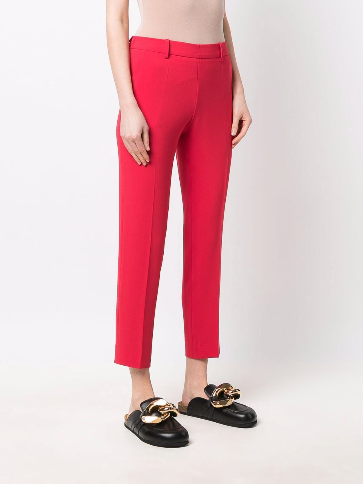 Yumi Tailored Linen Blend Cropped Trousers, Black at John Lewis & Partners